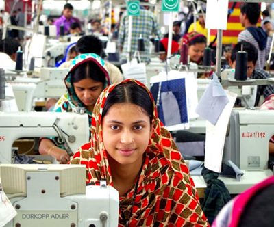 Garment workers rejoining at work after a longer Eid holiday