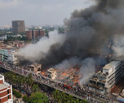 A massive fire at Bangabazar market