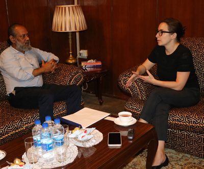 Talks with Ms. Ekaterina Semenova, Charge d’Affair of Embassy of Russian Federation