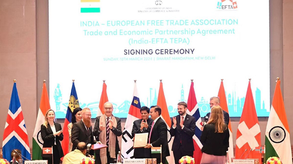 EFTA and India signed 100 billion USD free trade agreement