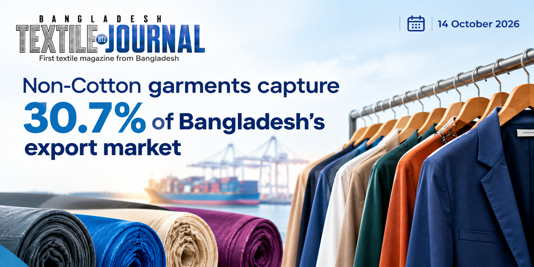 Bangladesh’s non-cotton garment exports accounted for 30.7% of total apparel exports during January–September 2026.