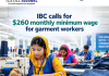 IBC calls for $260 monthly minimum wage for garment workers